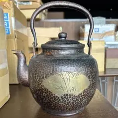 茶道具 銅製 水差し 菊唐草文様 やかん 時代 - メルカリ