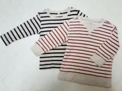 【無印良品】ストライプ長袖Tシャツ・2枚セット　サイズ90