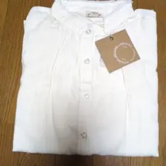 earth eco loco アイボリー スタンドカラーシャツ L　新品