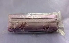 印鑑ケース 紫色 花柄刺繍