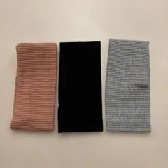 リブ編みヘアバンド3色セット