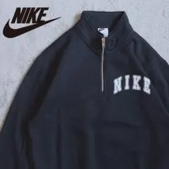新品 NIKE ナイキ ハーフジップスウェット ブラック y2k Mサイズ