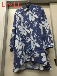 TRUBE オシャレデザイン　チュニック丈　前開き　シャツ　ブラウス　L〜LL