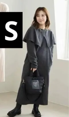 ◎【新品】しまむら 121×tal.by yumi. ケープ付ニットワンピース