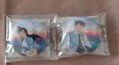 名探偵コナン セガラッキーくじ　 缶バッジ　工藤新一&毛利蘭 セット