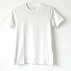 美品 白Tシャツ オフホワイト 半袖 クルーネック サイドスリット Ｌサイズのサムネイル
