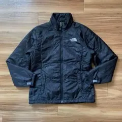 Ｍノースフェイスレディース中綿ブラック花柄ダウンジャケットNORTHFACE