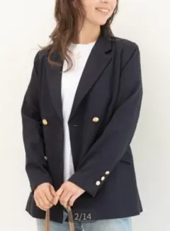 プレフェリールPREFERIR　完売テーラード 金ボタン ダブル ジャケット新品