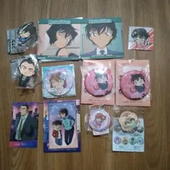 名探偵コナン　9点セット　缶バッジやカプセルラバーマスコットなど