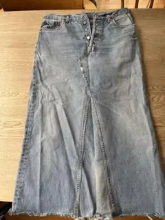 Levi's 501 デニムロングスカート ライトブルー