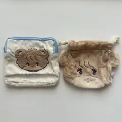 mikko ラテ もこもこポーチ フェイス巾着 セット ガチャガチャ