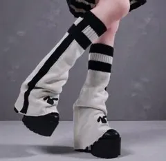 NieR CROSS LINE KNIT LEG COVERS【GRAY】