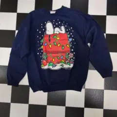 PEANUTS スヌーピー トレーナー L ネイビー　USJ クリスマス