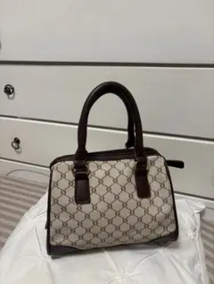 GRLロゴプリント ハンドバッグ ベージュ/ブラウン