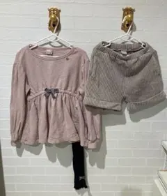 3点　プティマイン120 トップスとパンツ slap slipレギンス110