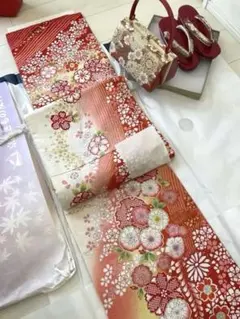 美品】京都きもの友禅 成人式 振袖 9点セット ピンク 桜柄 絞り - メルカリ