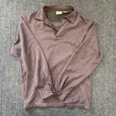 【古着／L.L.Bean】チェック柄 長袖ポロシャツ M