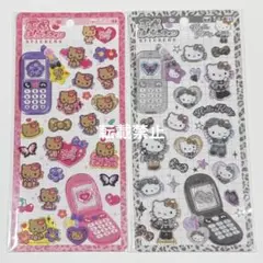平成はっぴーフォン ステッカー ハローキティ 日焼け ギャル ヒョウ柄 シール