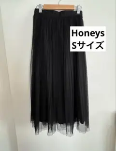 ハニーズ チュールロングスカート ブラック Sサイズ
