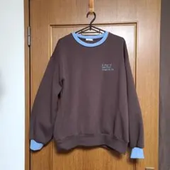 しまむらmysa茶色水色スウェットトレーナーM