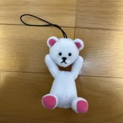 コントロールベアぬいぐるみ マスコット ホワイト ピンク