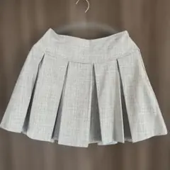 グレー プリーツスカート ウエストゴム入り