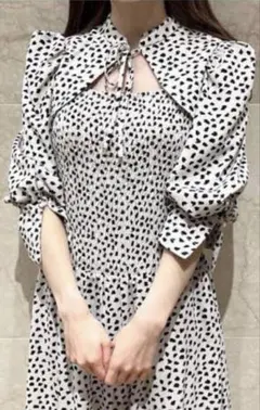 【snidel】0サイズ、Sサイズドットプリントワンピースベージュスナイデル