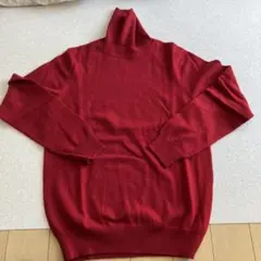 赤 タートルネック ニット セーター 長袖