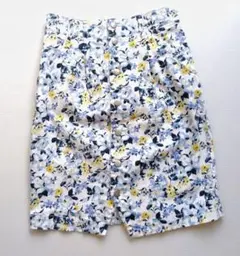 花柄ひざ丈ストレッチデニムスカートのサムネイル