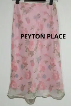 ペイトンプレイス　花柄　スカート　ロング　バラ　シフォン　ピンク　少しタイトめ