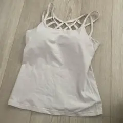 S サイズ ヨガウェア タンクトップ ブラトップス スポーツブラ　白　おしゃれ