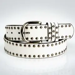 スタッズベルト 白　Y2K スケーター SK8 ベルト