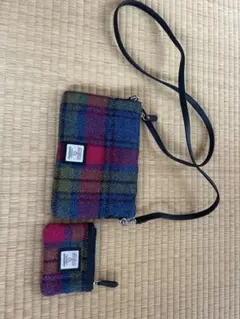 Harris Tweed タータンチェック ショルダーバッグとコインケースセット