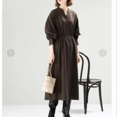 【美品】URBAN RESEARCH イージーケアシャツワンピース 【ブラウン】