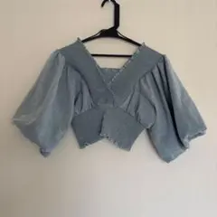 161. EMODA バルーンスリーブトップス ブラウス　デニム　シャツ