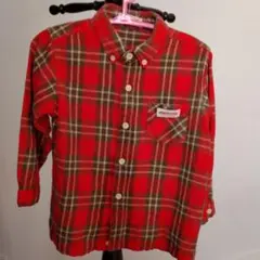 ミキハウス 赤チェックシャツ T90