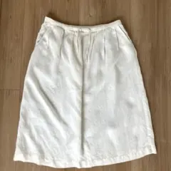 無印良品リネン100% タックスカート S ホワイトベージュ　美品　ゆったり