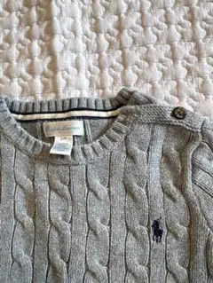 Ralph Lauren ケーブルニットセーター 24M グレー