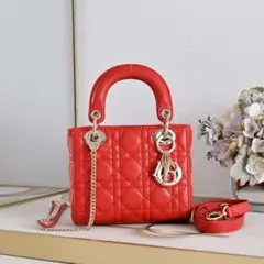 Christian Dior レディディオール バッグ レッド