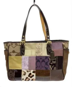 コーチ coach 8J99 パッチワーク トートバッグ レザー - メルカリ