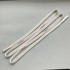 帯締め　正絹　白地にカラフルポイント