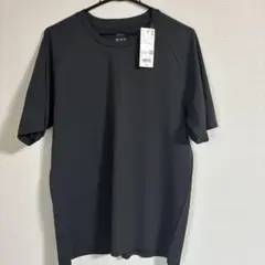 『新品未使用』UNIQLO クルーネックTシャツ L ダークグレー/ブラック