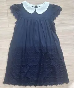 美品⭐︎組曲　オンワード　ネイビー 半袖 ワンピース レース