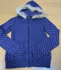 y2k 平成ギャル　ファー　ニット　x-girl ジャケット　パープル