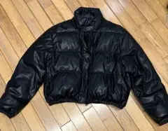 SHEIN レディースダウンジャケット　レザーのサムネイル