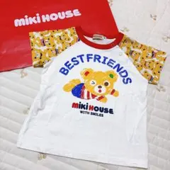 MIKI HOUSE ベア柄 Best friends 半袖Tシャツ 90cm