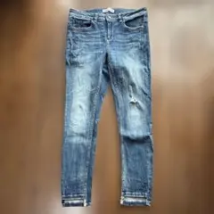 ZARA スキニーデニム ダメージ加工 裾加工 サイズ38