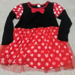 Disney ドット柄 リボン付き ワンピース　ミニーちゃん