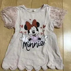美品！ミニーマウス Tシャツ 100cm ピンク フリル袖