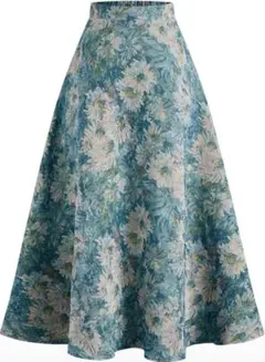 ジャガードフローラルロングスカート